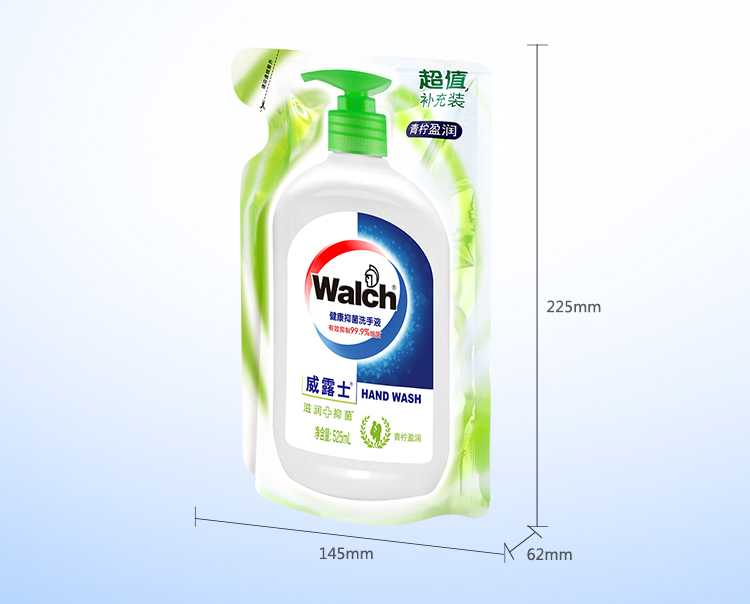 威露士（Walch）健康抑菌洗手液(青柠盈润)袋装525ml-京东